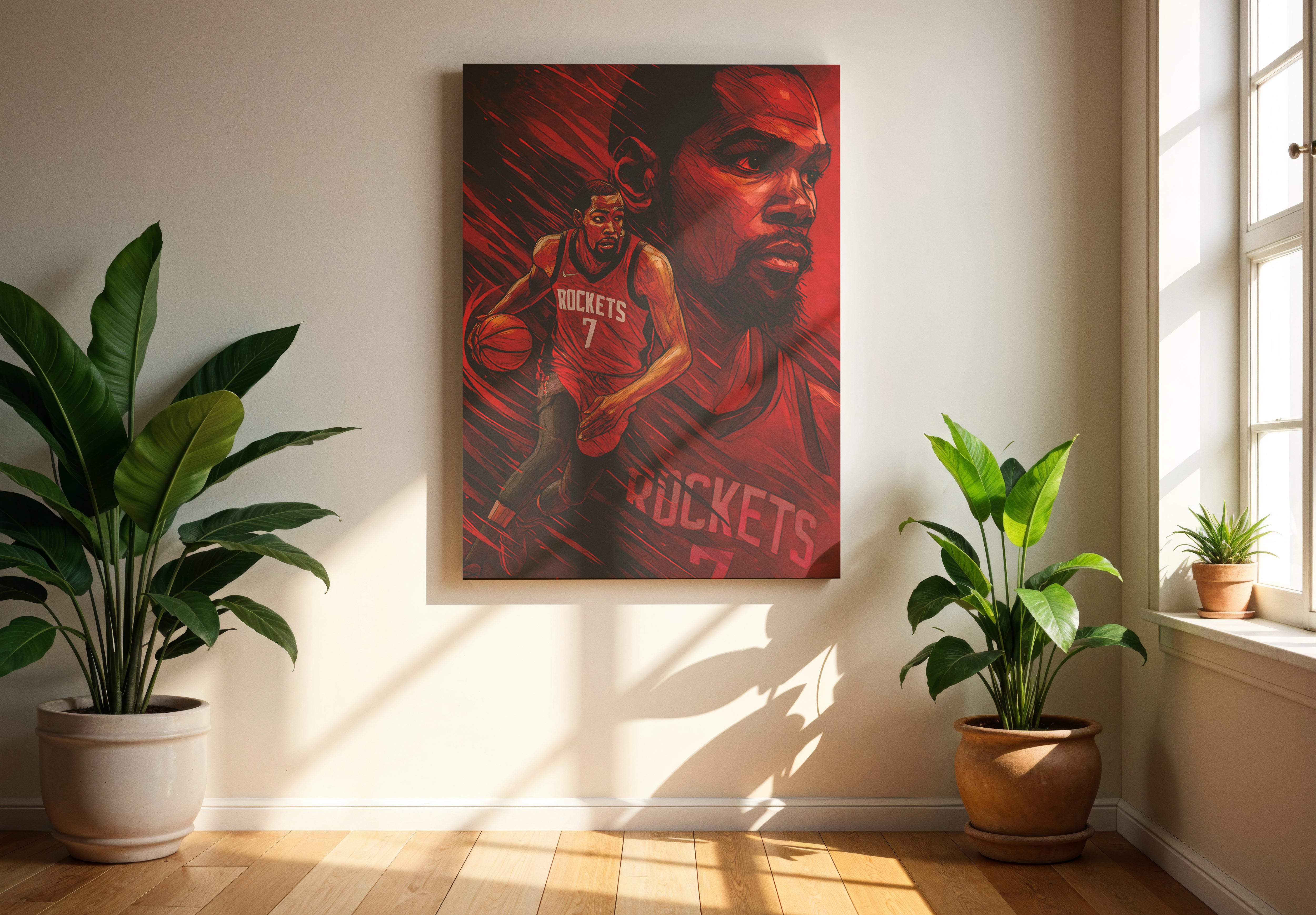Kevin Durant Rockets Poster or Wrapped Canvas